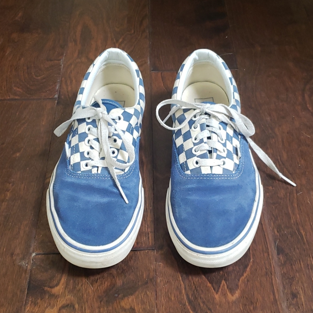 Blue checkered boys Vans. Size 9.